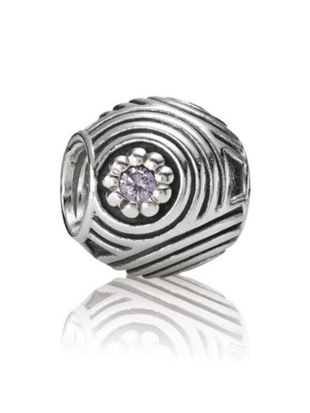 Pandora Retired Sterling Silver Hypnotic Bead with Amethyst Zirconia - 790432ACZ